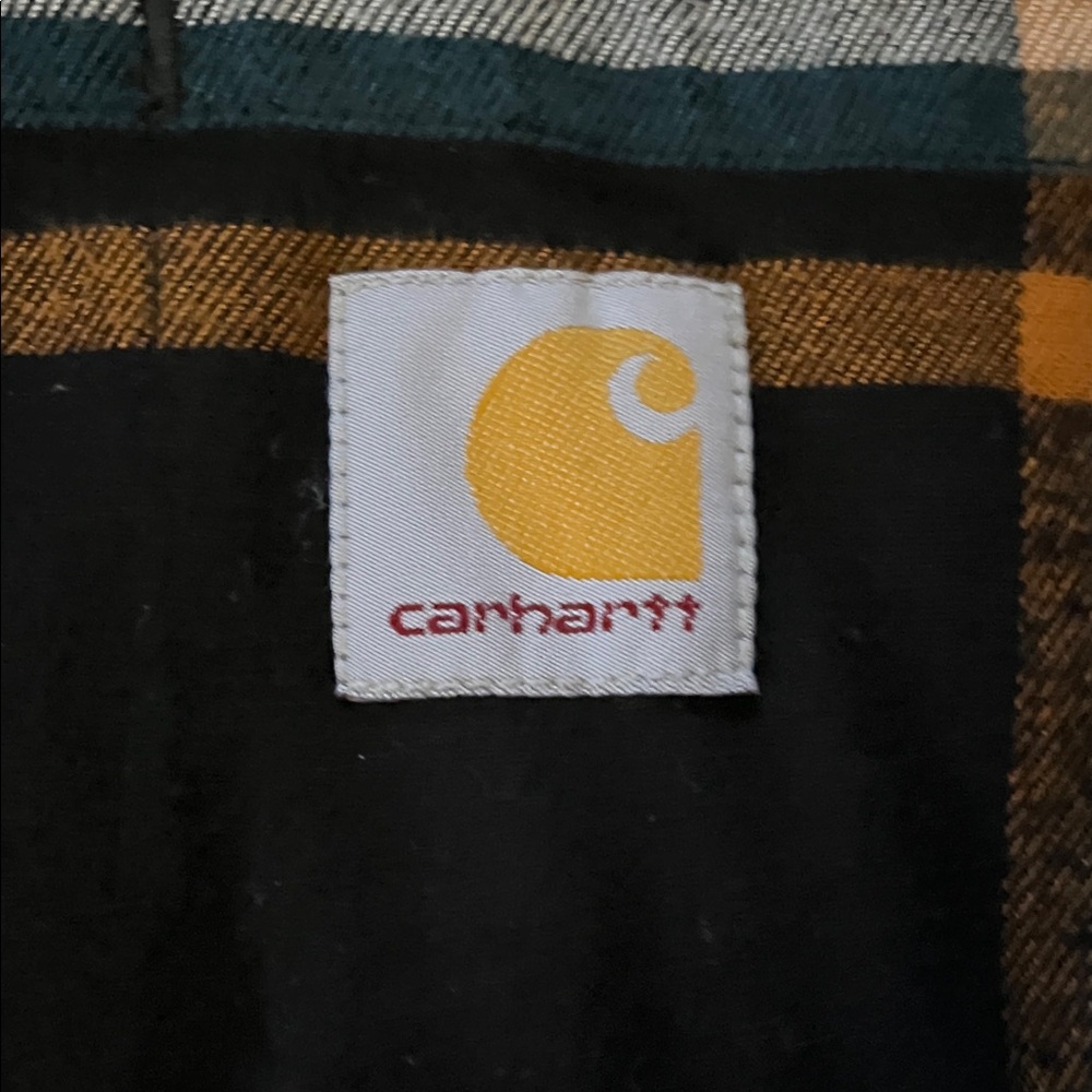 Carhartt Black and Yellow Logo Plaid Shirt